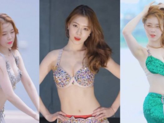 韩国林性美肚皮舞教学，水上音乐节钢管跳舞视频